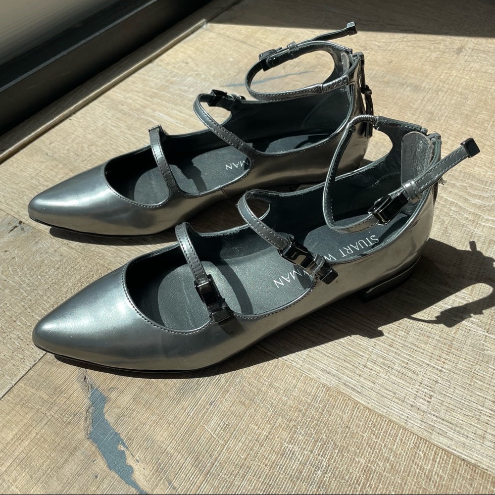 Stuart Weitzman mary jane pointed toe flats